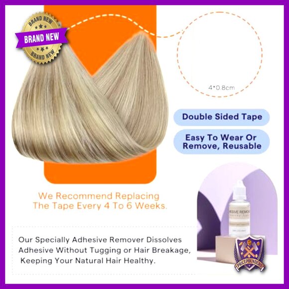 18 Inch Remy Human Hair Tape-In Extensions 20 Pieces 50 Grams main image 5
